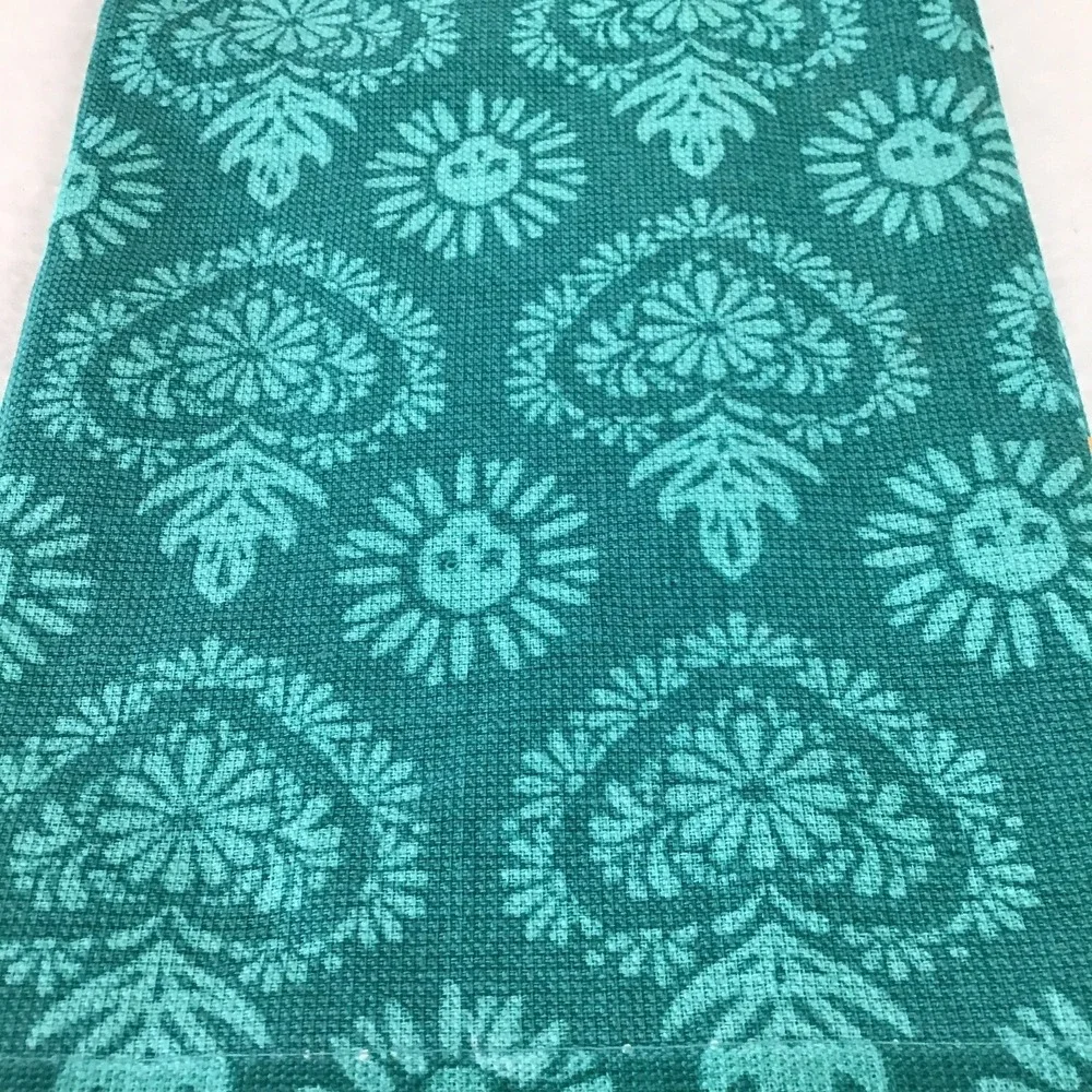 Day of Dead Pair of Kitchen Towels Deep‎ Teal Flame Heart Destination Holiday